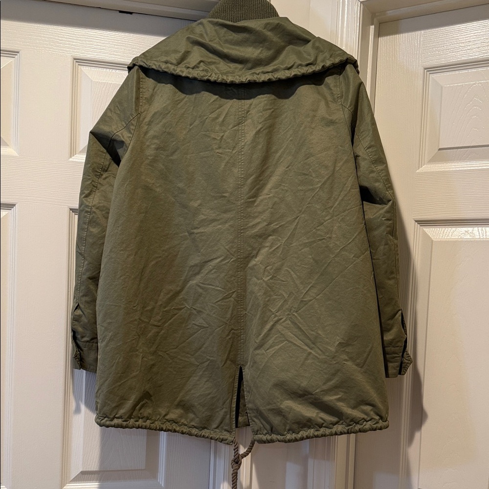 Anorak High Double Collar Full Zip Outdoor Autumn Warm Rain/Wind Boyfriend Fit M - Picture 12 of 13